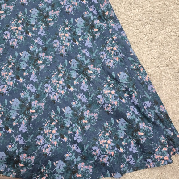 Pact Womens Floral Fit Flare Midi Dress Size L One Shoulder Cottage Romantic Eco - Picture 3 of 16